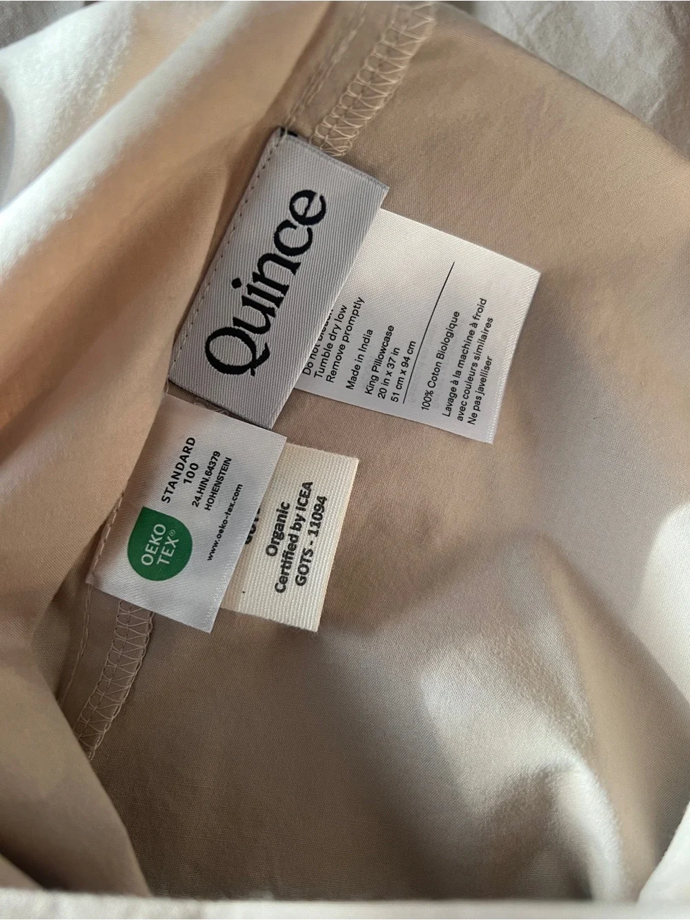Quince Organic Crisp Percale Pillowcase Set in Toffee